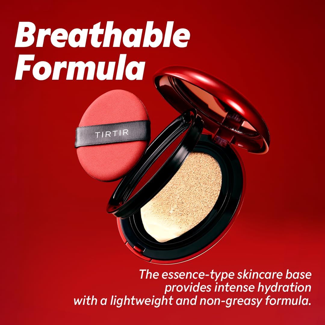 Buy now TIRTIR Mask Fit Red Cushion Foundation | Full coverage, Weightless, Skin fit, Satin Glow Finish, Korean Makeup BB Foundation, beauty, Tattoo cover up, Buildable (#21N Ivory, 0.63 Fl Oz) at indiglob india