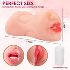 3 in 1 Pocket Pussy Male Masturbator with Mouth, Sex Doll with 3D Realistic Textured Real Oral Vagina and Tight Anus, Masturbation Blowjob Stroker Adult Sex Toys for Men Pleasure
