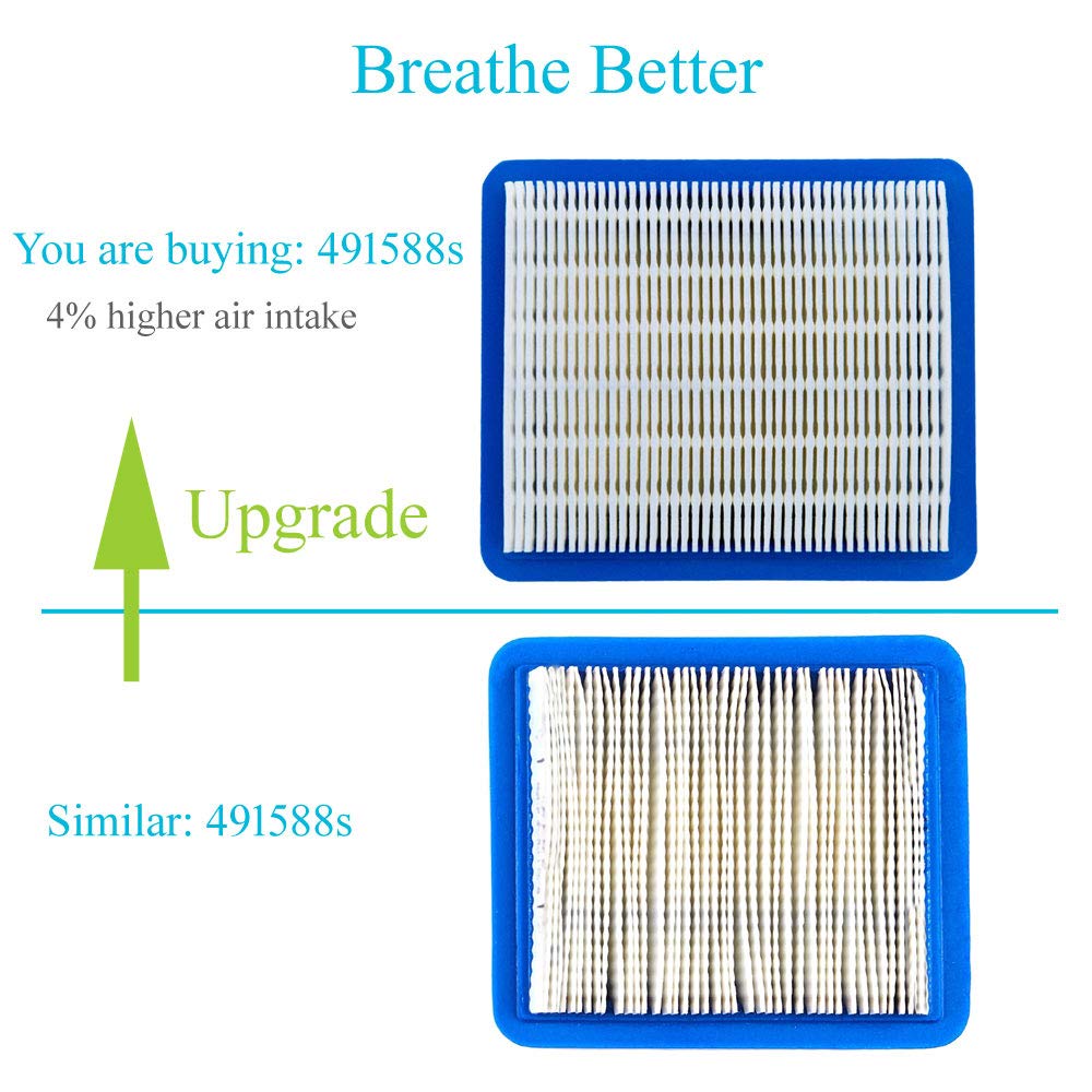 HOODELL 3 Pack 491588S Air Filter with Pre Filter, Compatible with 491588 493537 493537S Toro 20332 Craftsman 33644, Push Lawn Mower Air Cleaner