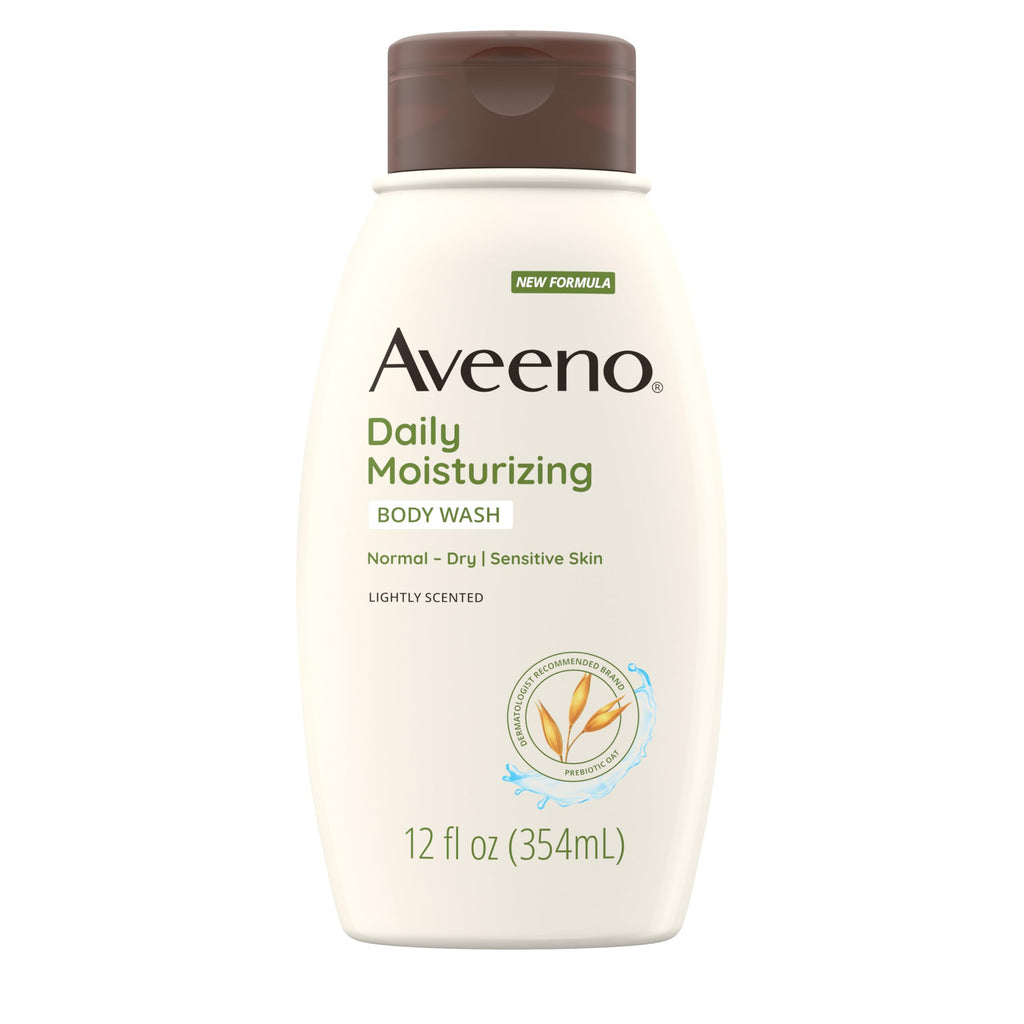 Aveeno Daily Moisturizing Body Wash for Normal to Dry Skin, Sensitive Formula with Prebiotic Oat, Gently Cleanses Dry Skin, Lightly Scented Body Wash for Women and Men, Value Size 33 fl. Oz