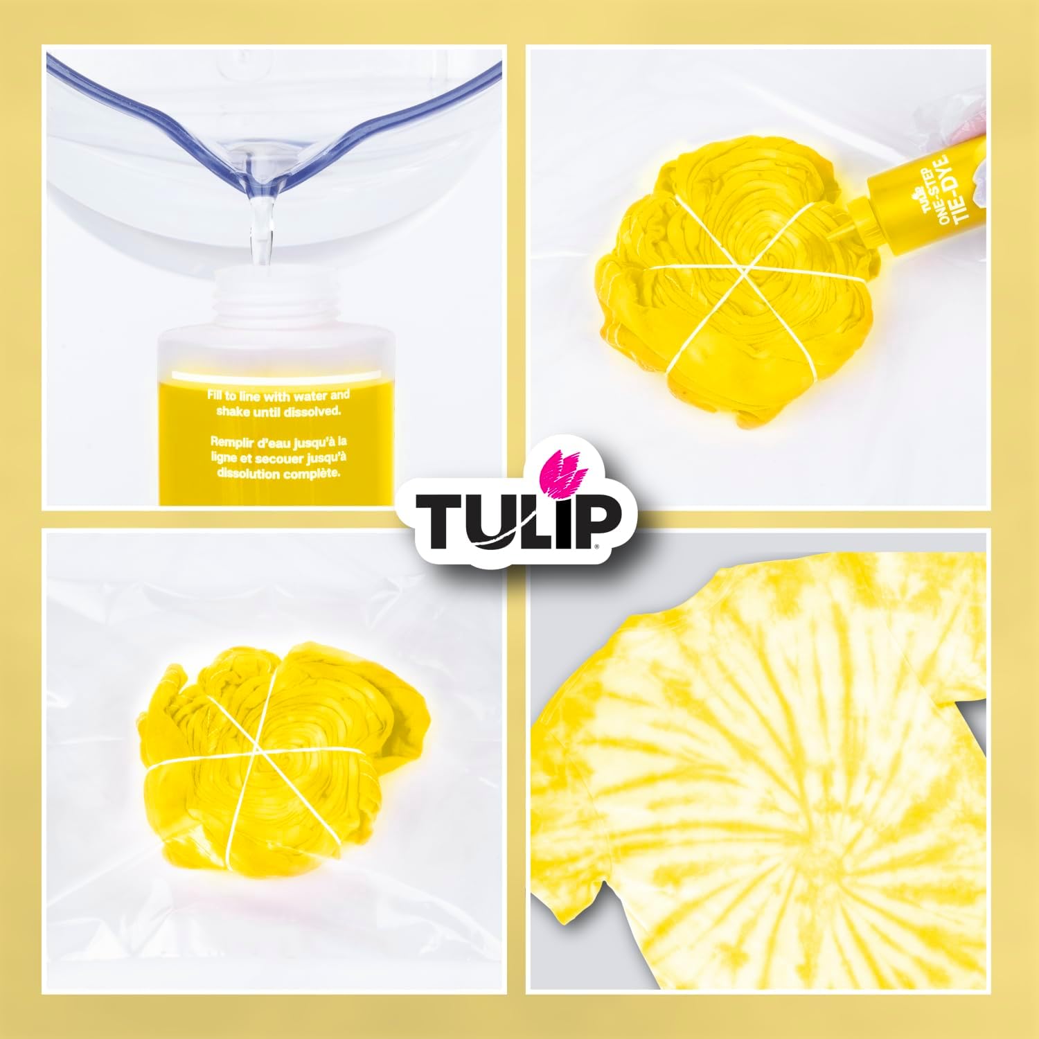 Buy now Tulip One-Step Tie-Dye Kit, Vibrant Colors for Fabric 4 fl oz, Yellow at indiglob india