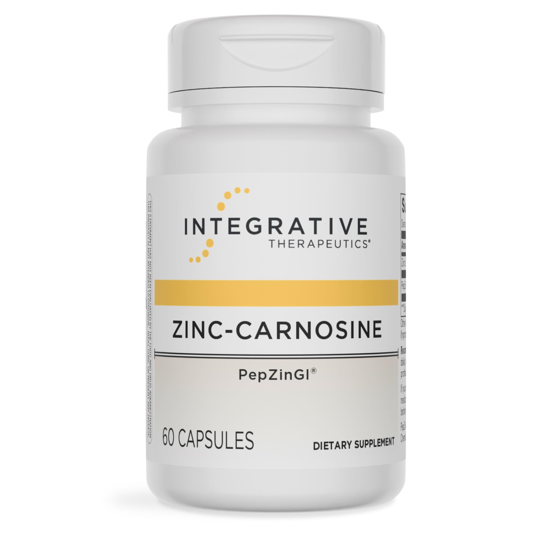 Integrative Therapeutics Zinc-Carnosine - Digestive & Gut Health Support* - GI Tract Support* - Supports Immune Health* - Easy-to-Swallow - Vegan, Gluten-Free & Dairy-Free - 60 Capsules (60 Servings)