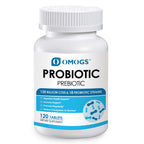 OMOGS Probiotics 120 Billion CFUs 18 Strains,with 3 Organic Prebiotics & Vitamin C,Nutritional Supplement for Women,Men & Kids,Support Metabolism,Immunity and Digestive Health,Non-GMO, 120 Tablets