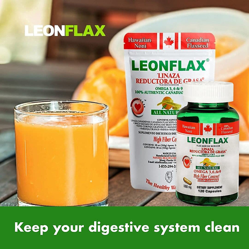 Leonflax, 100% Authentic Canadian Flax Seed, All-natural, High Fiber Content, Dietary Supplement to Improve your Digestive Health, 18 Oz, Bag