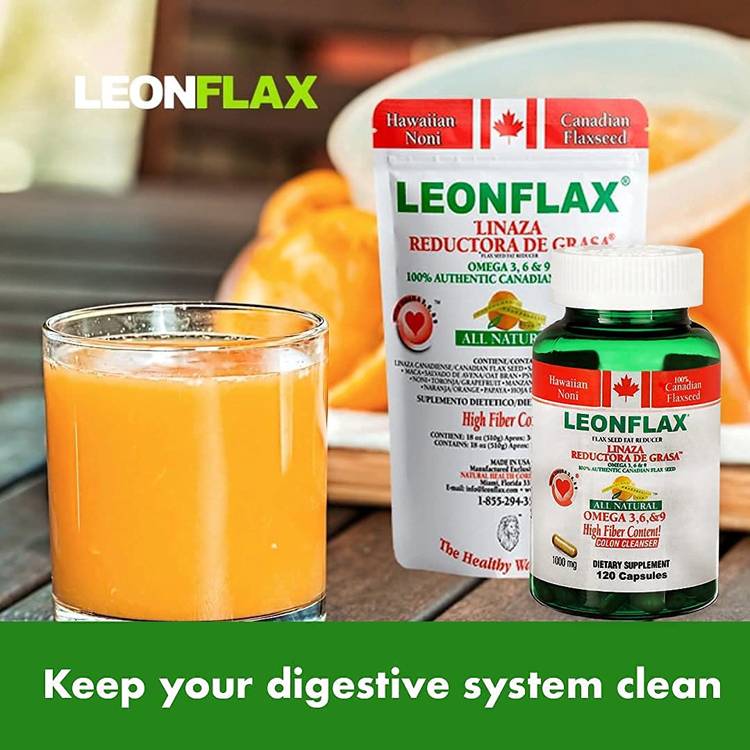 Leonflax, 100% Authentic Canadian Flax Seed, All-natural, High Fiber Content, Dietary Supplement to Improve your Digestive Health, 18 Oz, Bag