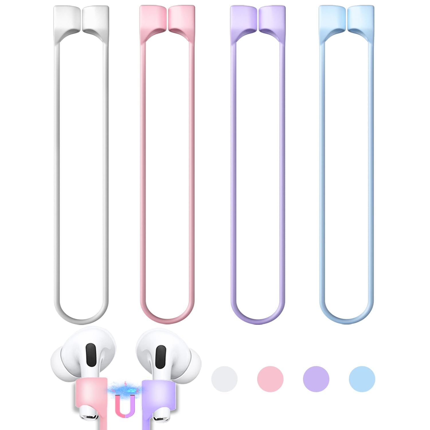 Buy now 5 Pack Ultra Strong Magnetic AirPods Pro Straps, Anti-Lost Neck Cord for AirPods Pro 3 2025,AirPods 4th, AirPods Pro 2nd/1st, AirPod 3rd, AirPod 2nd/1st - 5 Pcs Silicone Sports Lanyard and 2 Ear Hook B21-orange at indiglob india