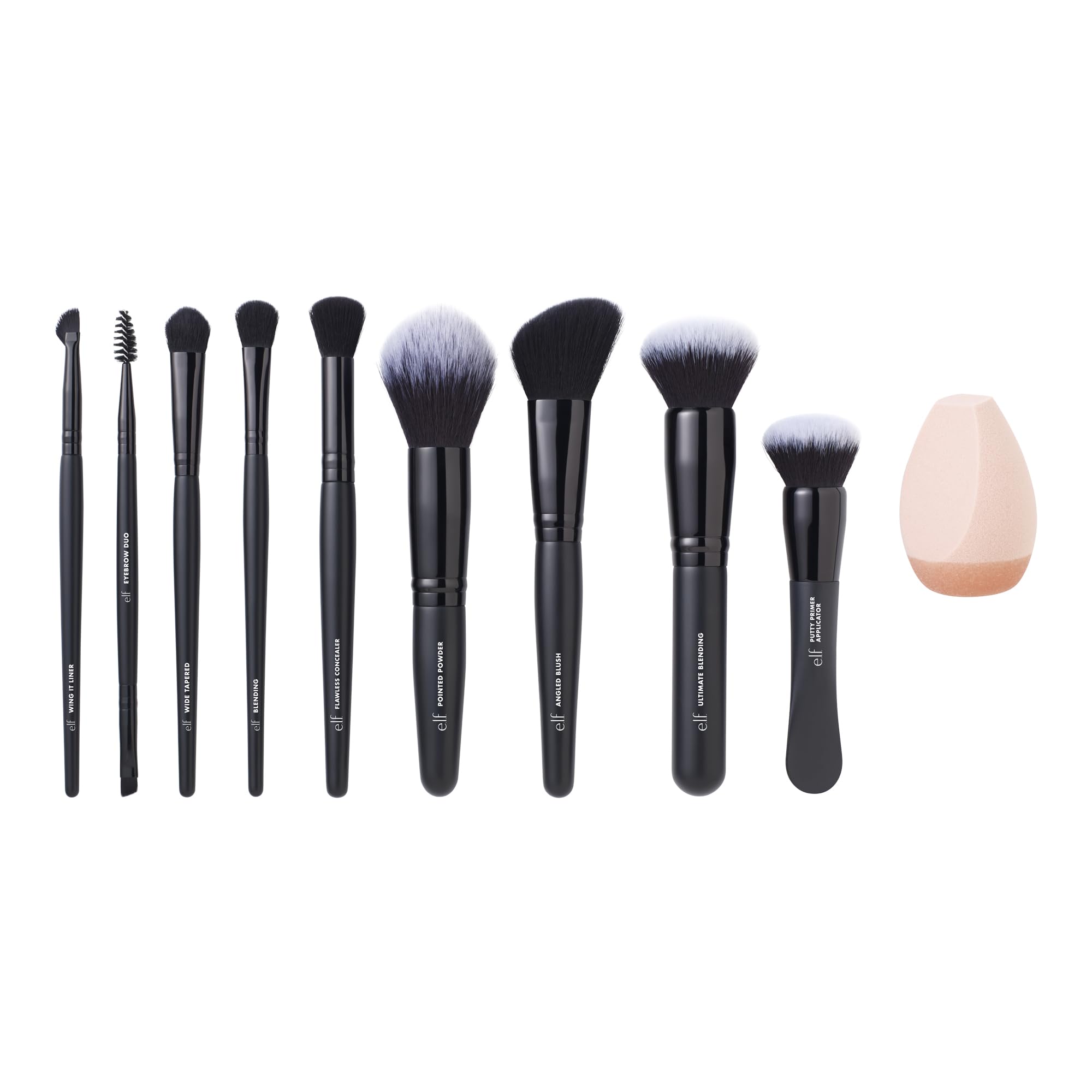 Buy now e.l.f. Ten Out Of Ten Brush Set, 10 Piece Brush Kit, Brushes For Face Makeup, Eyes, Brows & More, Made With Synthetic Bristles, Vegan & Cruelty-Free at indiglob india