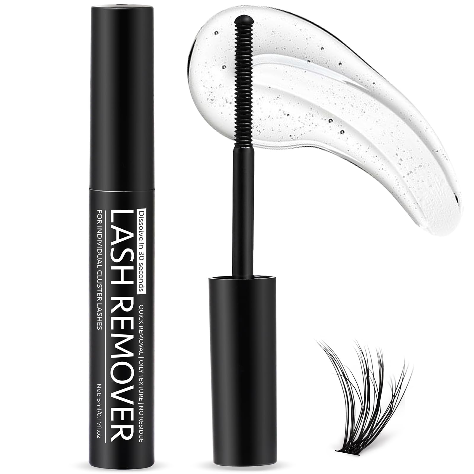 Eyelash Glue Remover 5ML Cluster Lash Remover | for False Lashes, Bond and Wispys, Gentle Non-irritating Mascara Wand