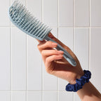 Kitsch Flexi Flow Detangler Brush, Hair Brushes For Women - Haze Blue | Brush Detangler for Women, Men & Kids, Curly Hair Brush w/ Bendable Frame, Bounce Curl Defining Brush for Wet or Dry Strands