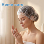 Disposable Shower Caps, 120pcs 20.5Inch Clear Thick Waterproof Plastic Hair Caps, Extra Large Elastic Bath Caps for Women Men, Hair Treatment, Home Spa Hotel Salon Travel Essentials Accessories