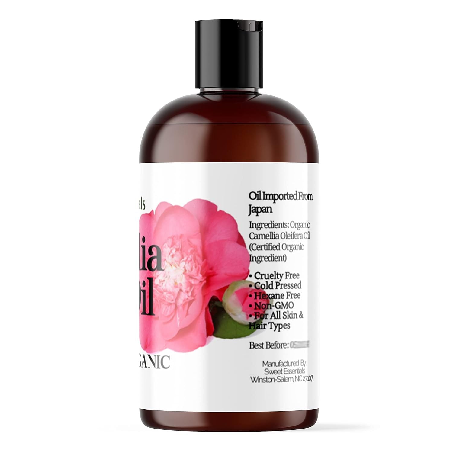 Buy now Sweet Essentials Organic Camellia Seed Oil | Imported From Japan | 4oz Bottle | 100% Pure | 100% Organic | For Hair & Skin Use | Japanese Beauty Oil | Camellia Oleifera at indiglob india