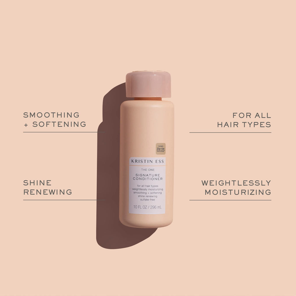 Kristin Ess Hair Signature Salon Sulfate Free Shampoo and Conditioner Set for Moisture, Frizz + Shine - Color Safe, Vegan, Paraben Free - Clarifying, Hydrating Damage Repair for Women - Pear Fragrance