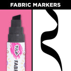 Tulip Permanent Fabric Marker, Black Jumbo Chisel Tip – No Heat Set, Minimal Bleed, Fast Drying for Clothes, Shoes, Bags & Fabric Crafts
