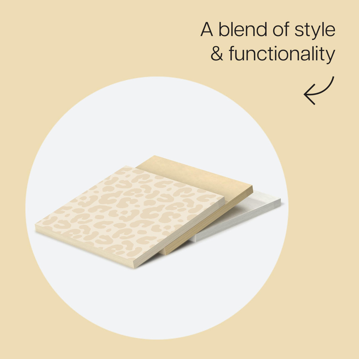 Post-it Polished Patterns, 3 x 3 in, 3 Sticky Notes Pads