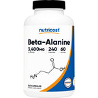 Nutricost Beta-Alanine Capsules 3400mg, 240 Capsules, 60 Servings | Potent Beta Alanine, Gluten Free & GMO-Free, 850mg Per Cap