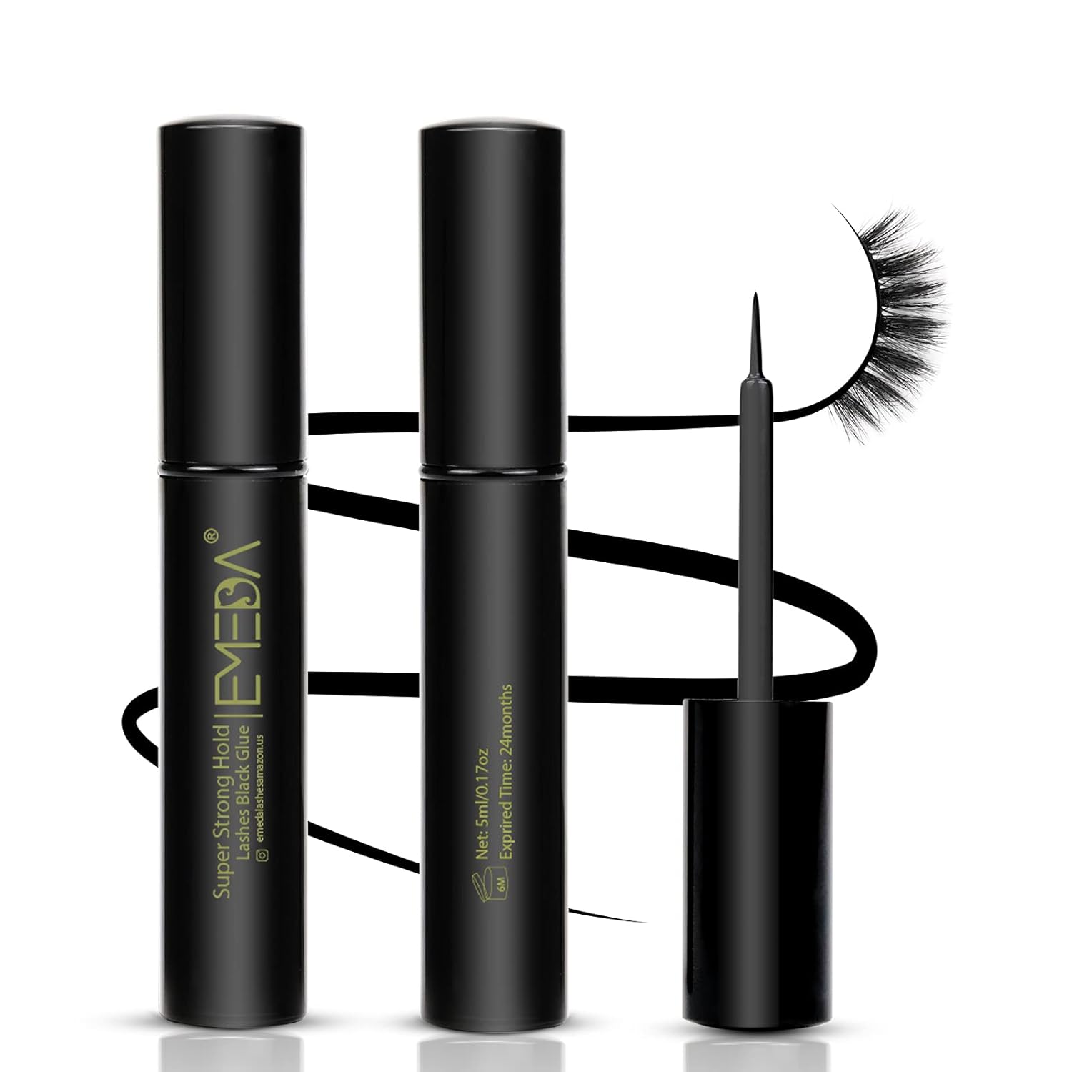 Buy now EMEDA Eyelash Glue for False Lashes Super Strong Hold Long Lasting 24H Waterproof Latex Free Best Lash Glue Eyes Strip White Clear Adhesive 5ml 0.17oz 2 Pcs Black Lash Glue at indiglob india