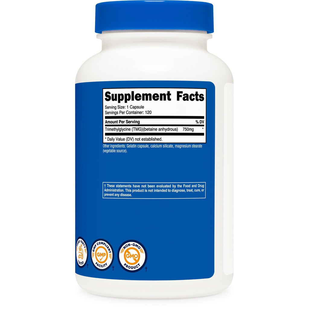Nutricost TMG (Trimethylglycine) 750mg, 120 Capsules