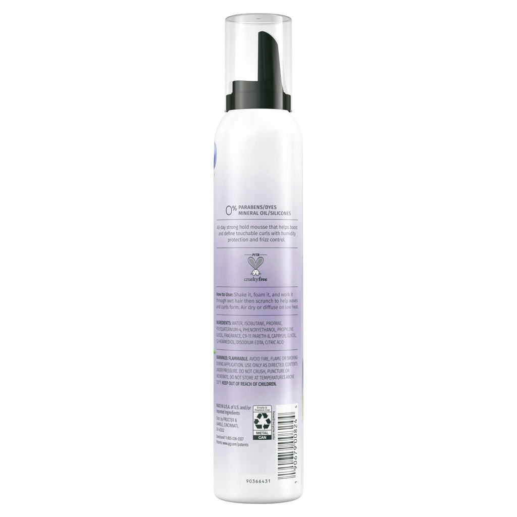 Herbal Essences Curl Boosting Mousse, Frizz Control for Curly & Wavy Hair, Long-Lasting Hold with Berry Scent, Paraben & Dye-Free, Cruelty-Free, 6.8 Fl Oz Each, 3 Pack