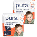 Pura Baby Diapers Size 4 (22-32 lbs) 54 Count Sensitive Skin