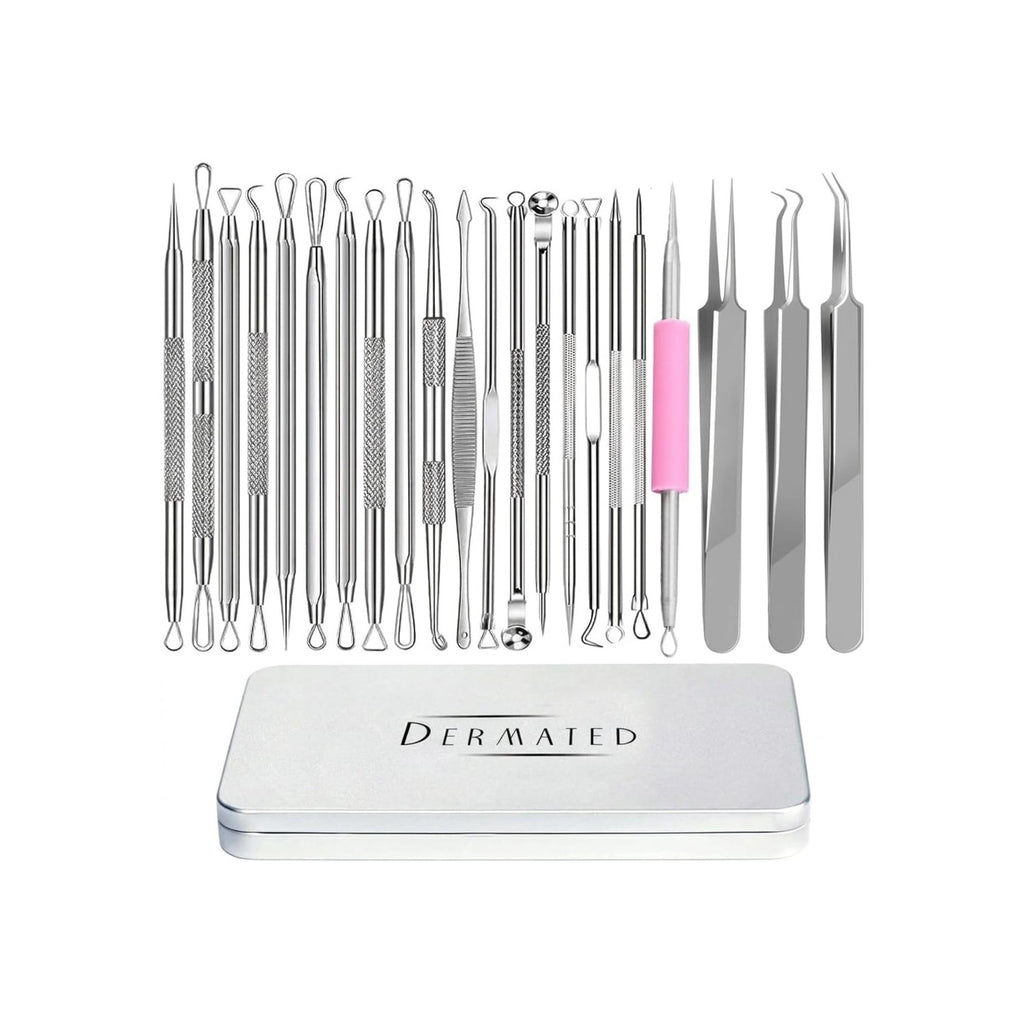6 Pcs Pimple Popper Tool Kit Blackhead Remover, 410 Grade Stainless Steel | Professional Pimple Extractor Tool Kit for Blackheads, Comedone, Acne, Zit and Whiteheads, Stainless Steel Extraction Tools