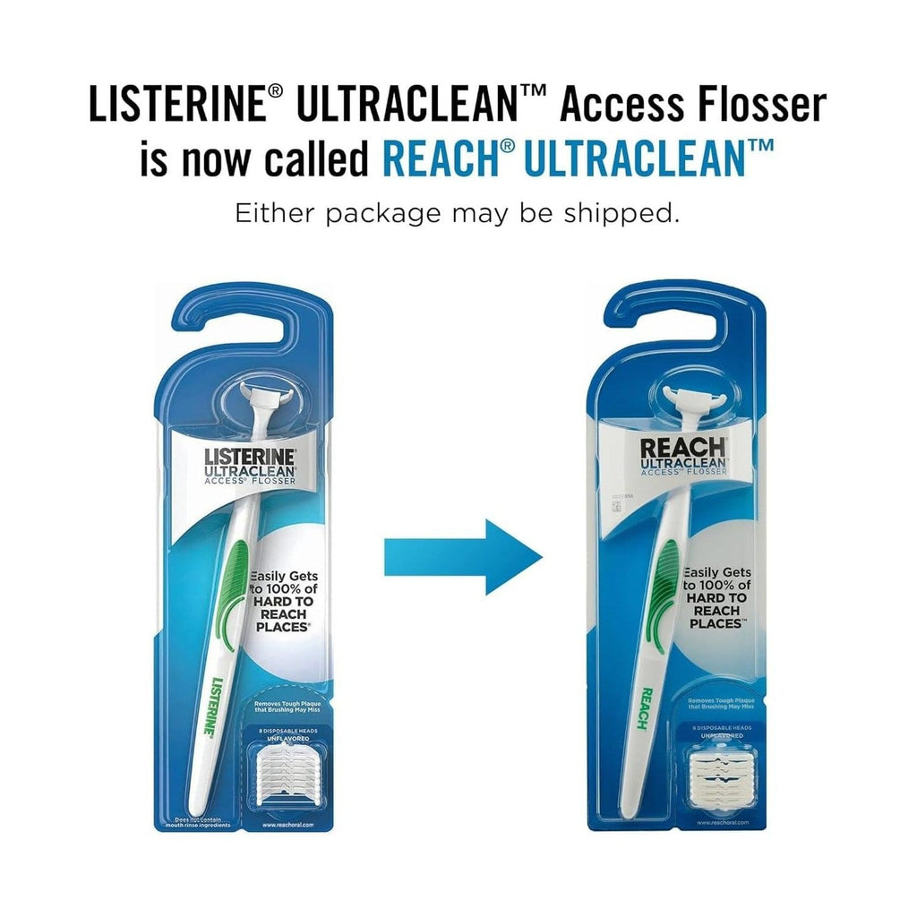 Buy now REACH Ultraclean Access Flosser + 8 Refill Dental Flosser Heads, Oral Care and Hygiene (Pack of 2) at indiglob india
