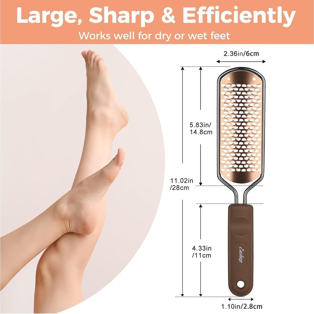 Buy now Foot File Foot Scrubber Pedicure - Callus Remover for Feet Easkep Professional Grater Rasp Foot Scraper Corns Callous Removers Cracked Dead Skin Remover for Dry and Wet Feet (Golden) at indiglob india