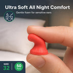 The Ear Buddy Premium Soft Foam Ear Plugs for Sleeping Noise Cancelling, Hearing Protection Earplugs for Shooting Range, Concerts, Work & Travel, Noise Reduction Rating 32 Decibels, 50 Pairs