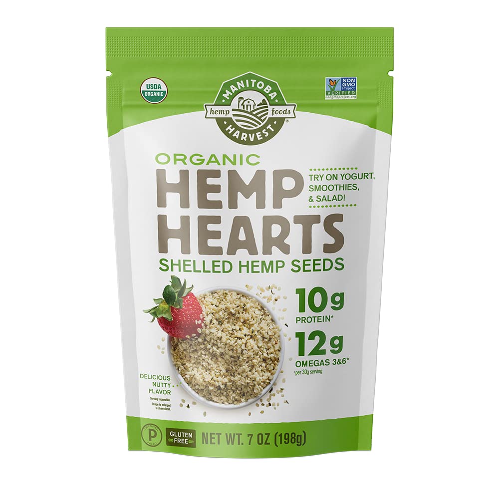 Buy now Manitoba Harvest Organic Hemp Hearts, Shelled Hemp Seeds - 7oz - 10g Plant Protein & 12g Omega 3 & 6 per 30g serving - Easy-to-Digest seeds with 9 Essential Amino Acids - Gluten Free, Vegan, Non-GMO 7 Ounce (Pack of 1) at indiglob india