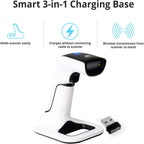 Buy now ScanAvenger Wireless Portable 1D&2D with Stand Bluetooth Barcode Scanner: 3-in-1 Handheld Scanner, Rechargeable Battery for Inventory - USB Bar Code/QR Reader (1D&2D with Next Gen Stand) at indiglob india