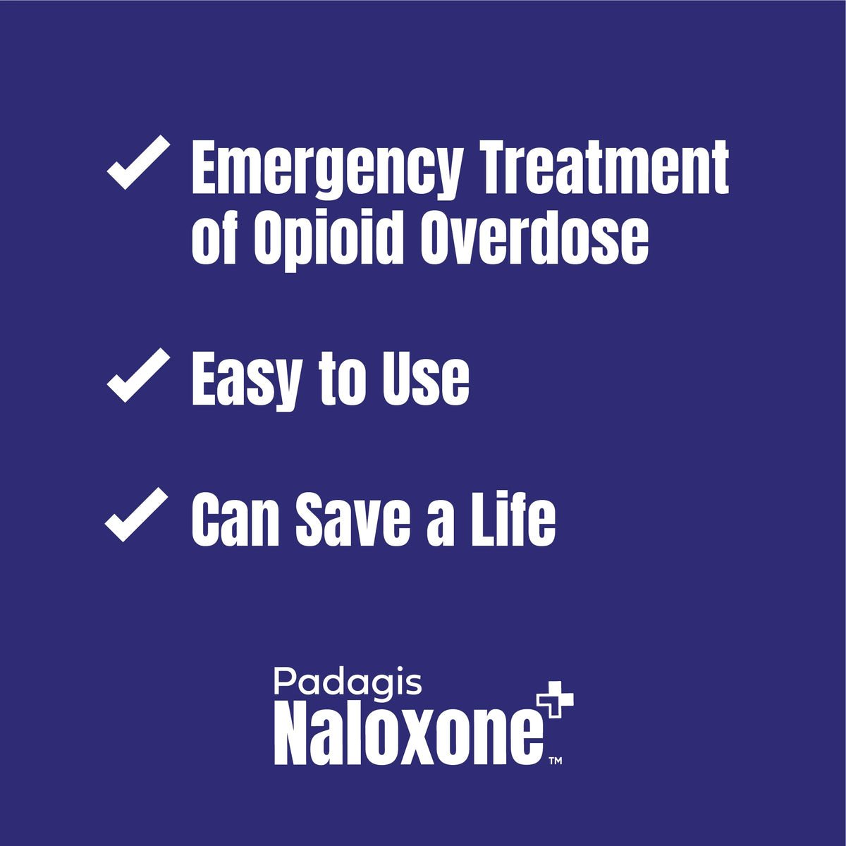 Padagis Naloxone HCI Nasal Spray, 4 mg – Emergency Treatment for Opioid Overdose - Rapid-Response Opioid Overdose Reversal, 2 Dose Single Use Nasal Spray