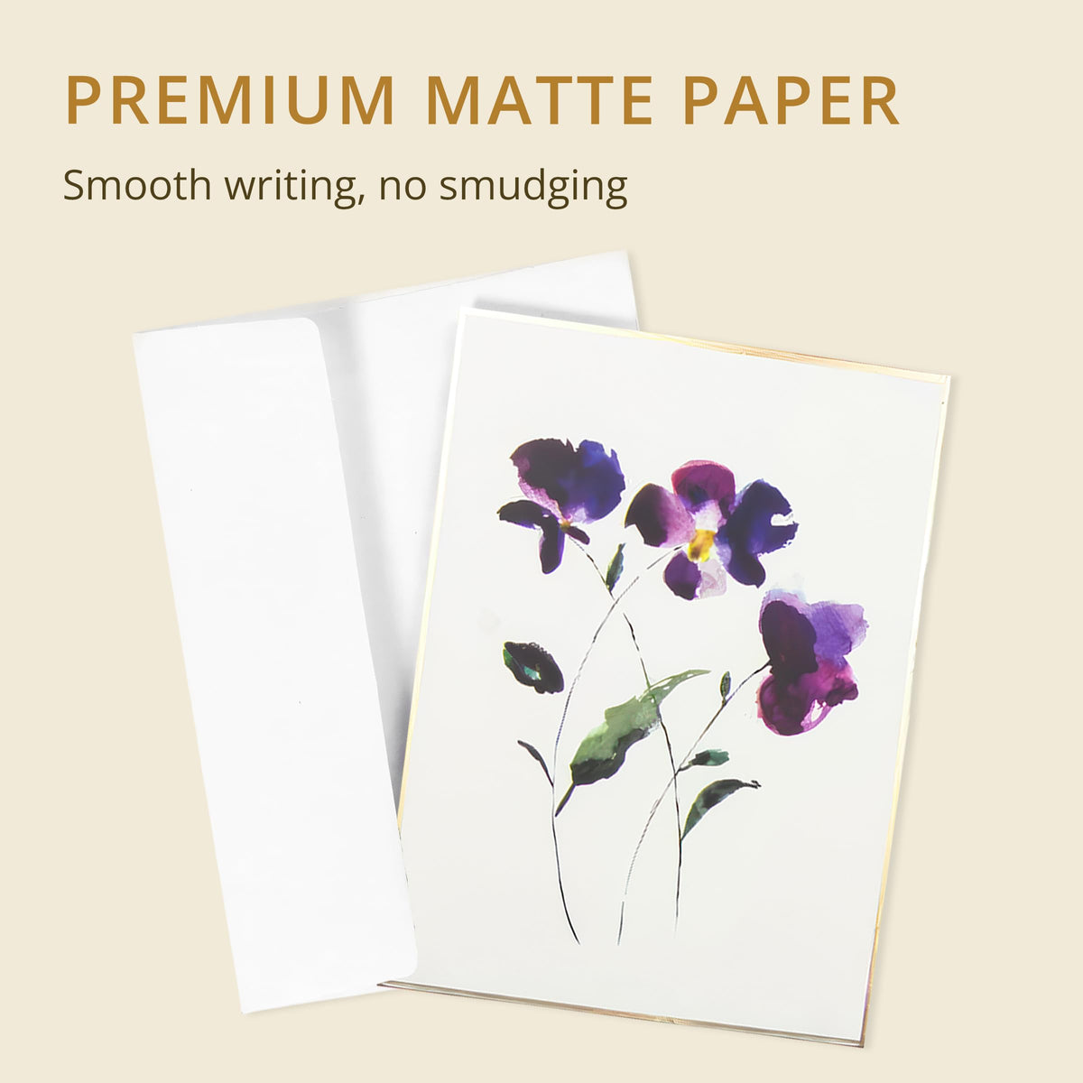 Graphique Watercolor Greeting Cards | 20 Blank Notes, Envelopes, Boxed Set