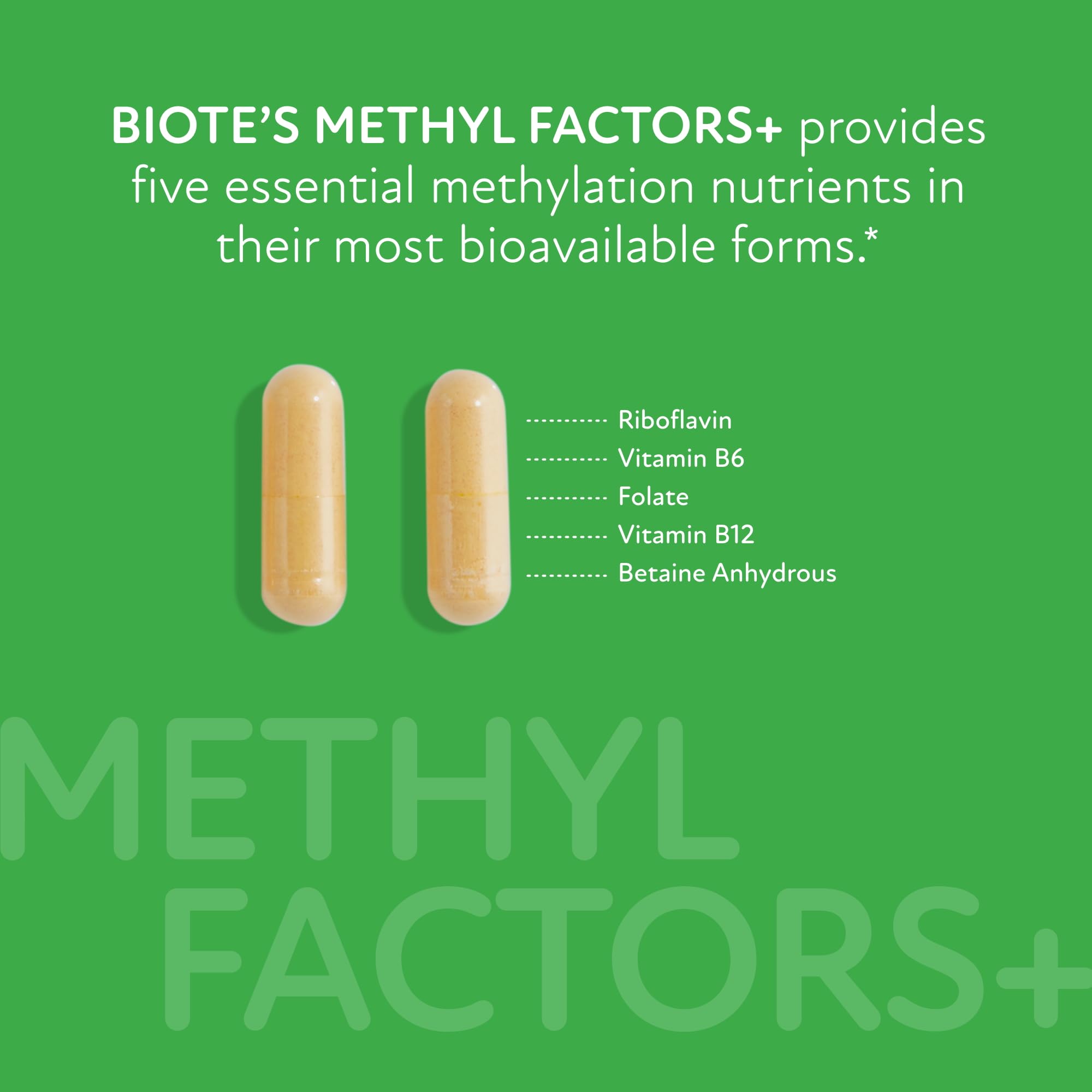Biote Nutraceuticals - Methyl Factors+ - Circulation + Mood (90 Capsules)