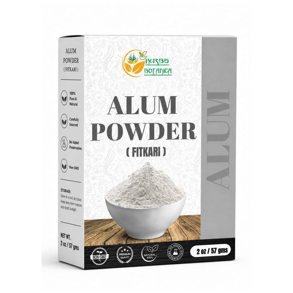 Herbs Botanica Alum Powder, Potassium Alum Fitkari, 2 oz
