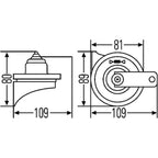 Buy now HELLA 007424801 Twin Trumpet High/Low Tone 12V Horn Kit with Bracket, Red at indiglob india