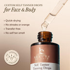 Self Tanning Drops - USA Made with Natural & Organic Ingredients | Medium Face Tanning Drops to Add to Lotion, Moisturizing Bronzing Tanner for Face & Body, Toxin Free Tanner for Fake Tan