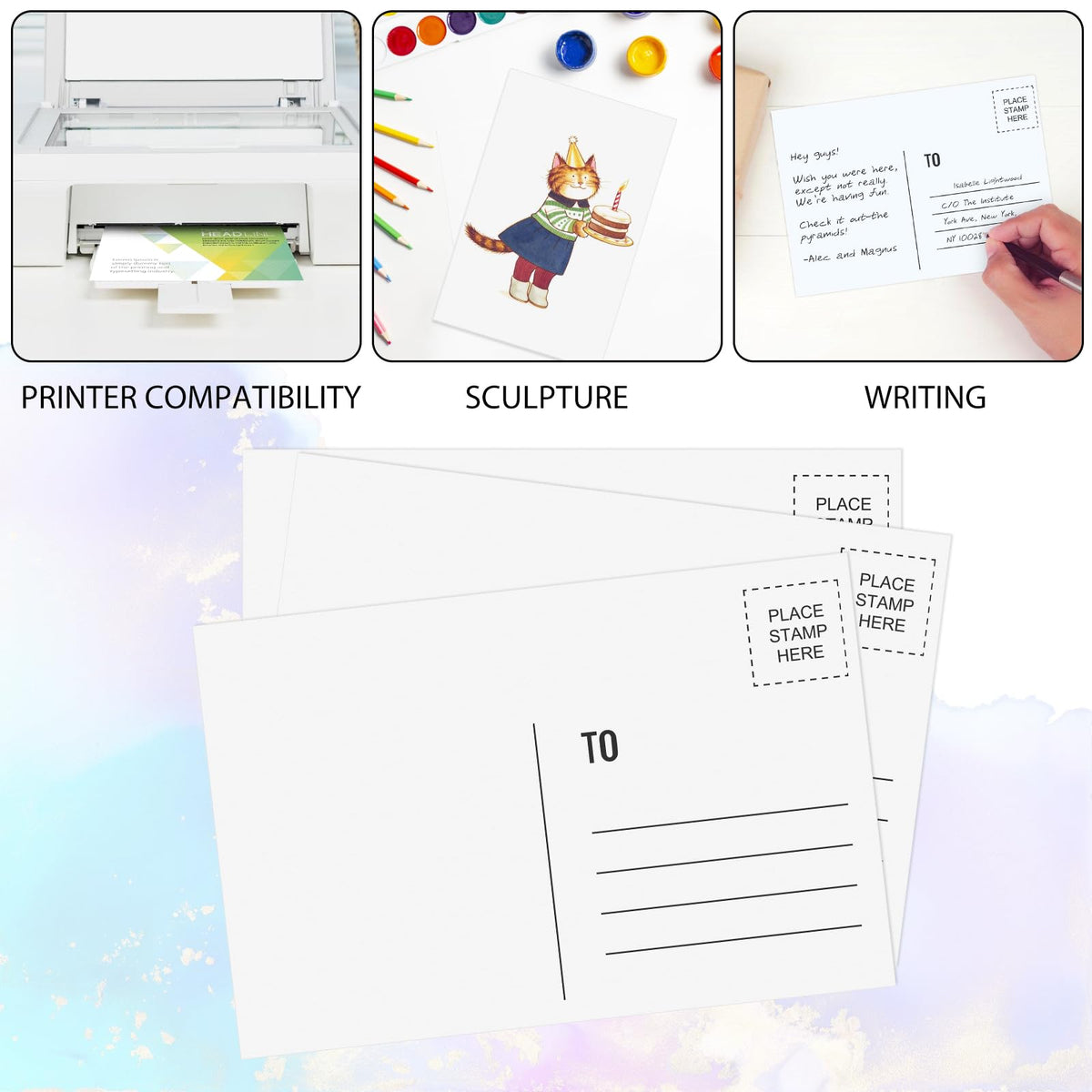 Utron 94PCS Blank Postcards for Mailing, 300 GSM Postcard Paper, 4x6 White Blank Post Cards for Make Empty Message Sheets, Mailing Lists, Index Card, Wedding Invitation Card, Thank You Card