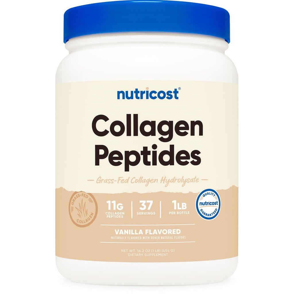 Nutricost Collagen Peptides Powder (Chocolate Peanut Butter) 1 LB | Grass-Fed Collagen Hydrolysate, Gluten-Free