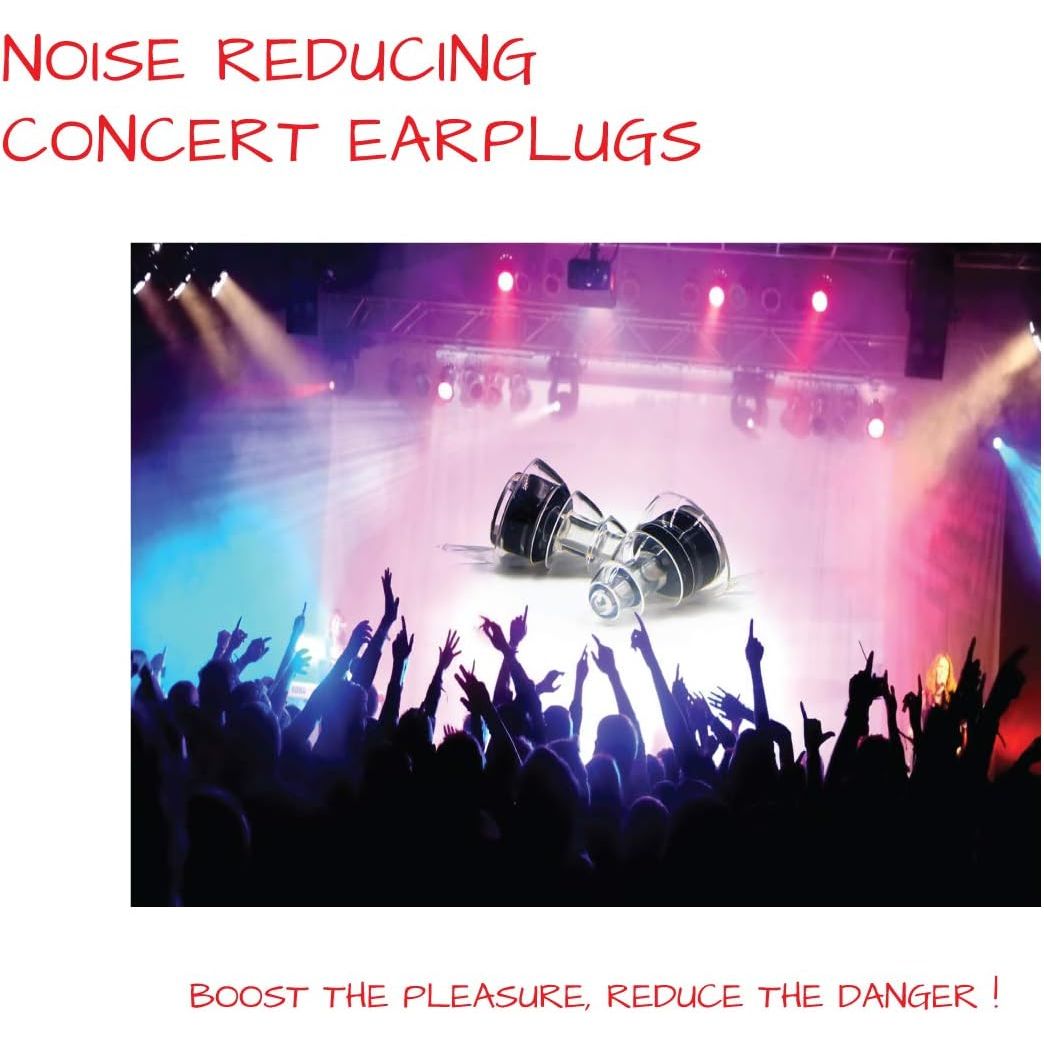Buy now High-Fidelity Concert Earplugs Reusable Noise-Reduction Ear Plugs Set with Two Sizes Included - For Rave, Live Music, Festivals, Marching Bands, Loud Events, Fitness Classes at indiglob india