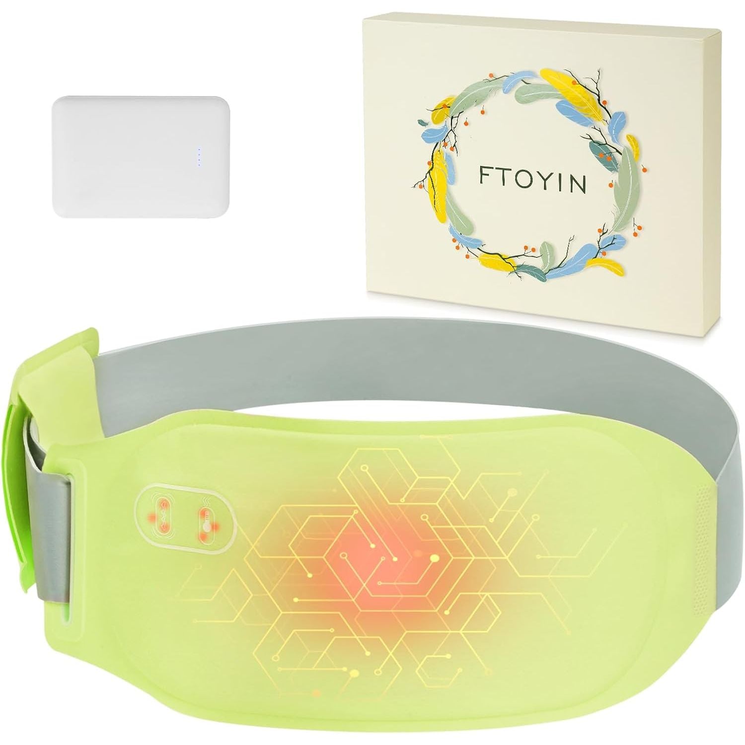 Buy now Portable Heating Pad for Cramps and Back Pain, Menstrual Cramp Relief Wearable Heating Pad for Women and Girls, Wireless Heating Pads with 3 Temperature Setting & Battery Powered Green at indiglob india