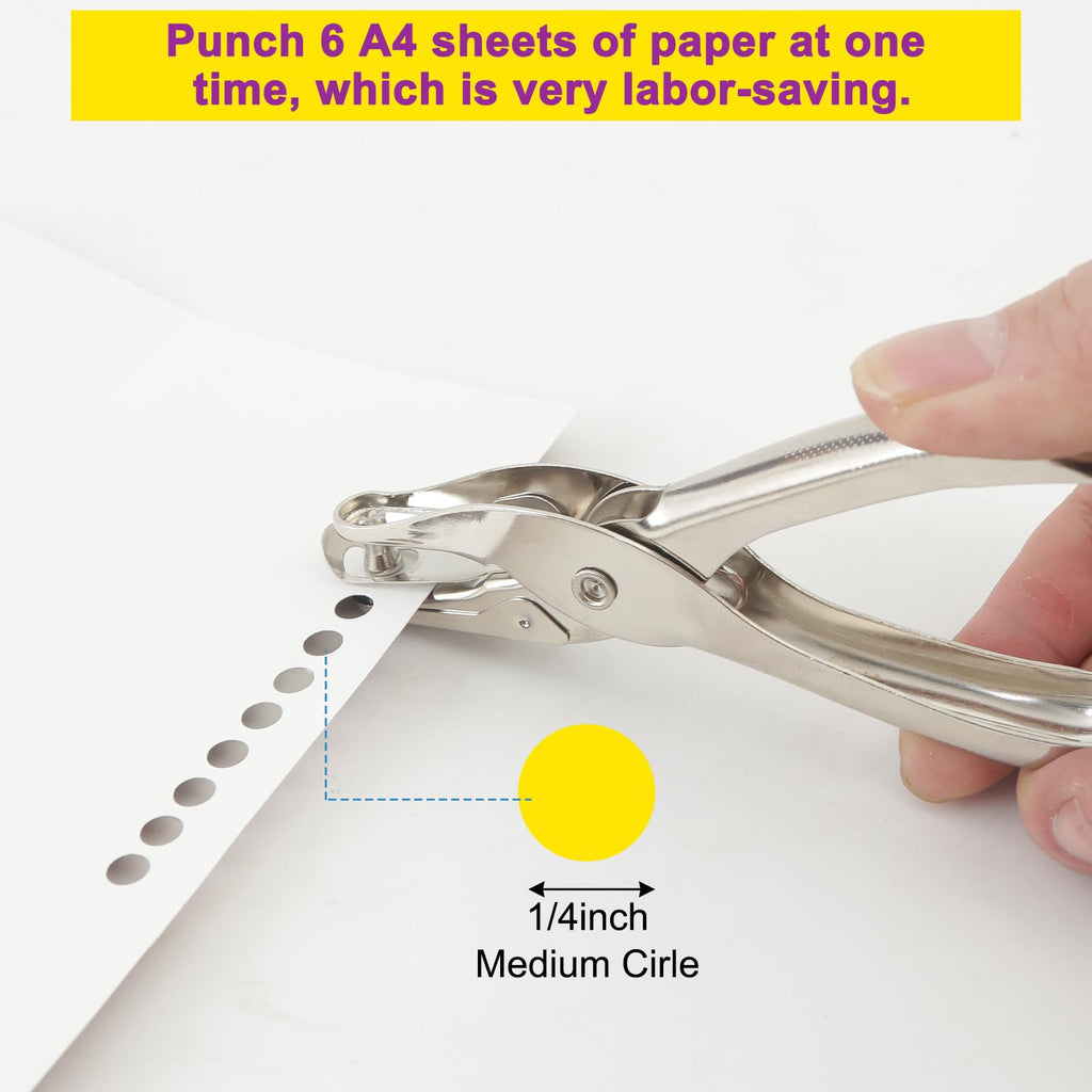 Decymis 2 Pcs Small Single Hole Punch, 1/4 Inch Hole Puncher for Crafts