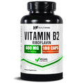 Healthfare Vitamin B2 Riboflavin 400mg | 180 Vegan Capsules | High Potency | Non-GMO | Gluten-Free | Made in USA