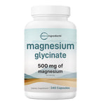 Micro Ingredients Magnesium Glycinate 500mg Per Serving, 240 Capsules | Potent Elemental Form, Chelated, High Absorption | Healthy Muscle, Bones, & Mood Support Supplement | Non-GMO