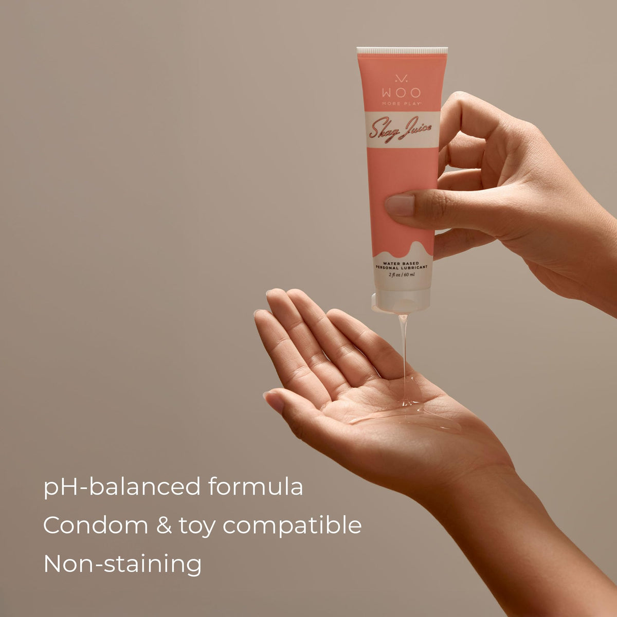 Woo More Play Natural, Personal Lubricant for Men, Women and Couples | pH Balanced Formula | Made with Natural Ingredients | Water Based, Non-Staining, Non-Sticky and Condom Compatible - 2 fl oz