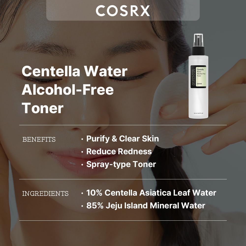 Buy now COSRX Alcohol-Free Cica Toner, 150ml / 5.07 fl.oz | Spray-type Korean Toner with Centella Asiatica for Hydrating & Soothing Redness | Korean Skin Care, Not Tested on Animals, Paraben Free at indiglob india