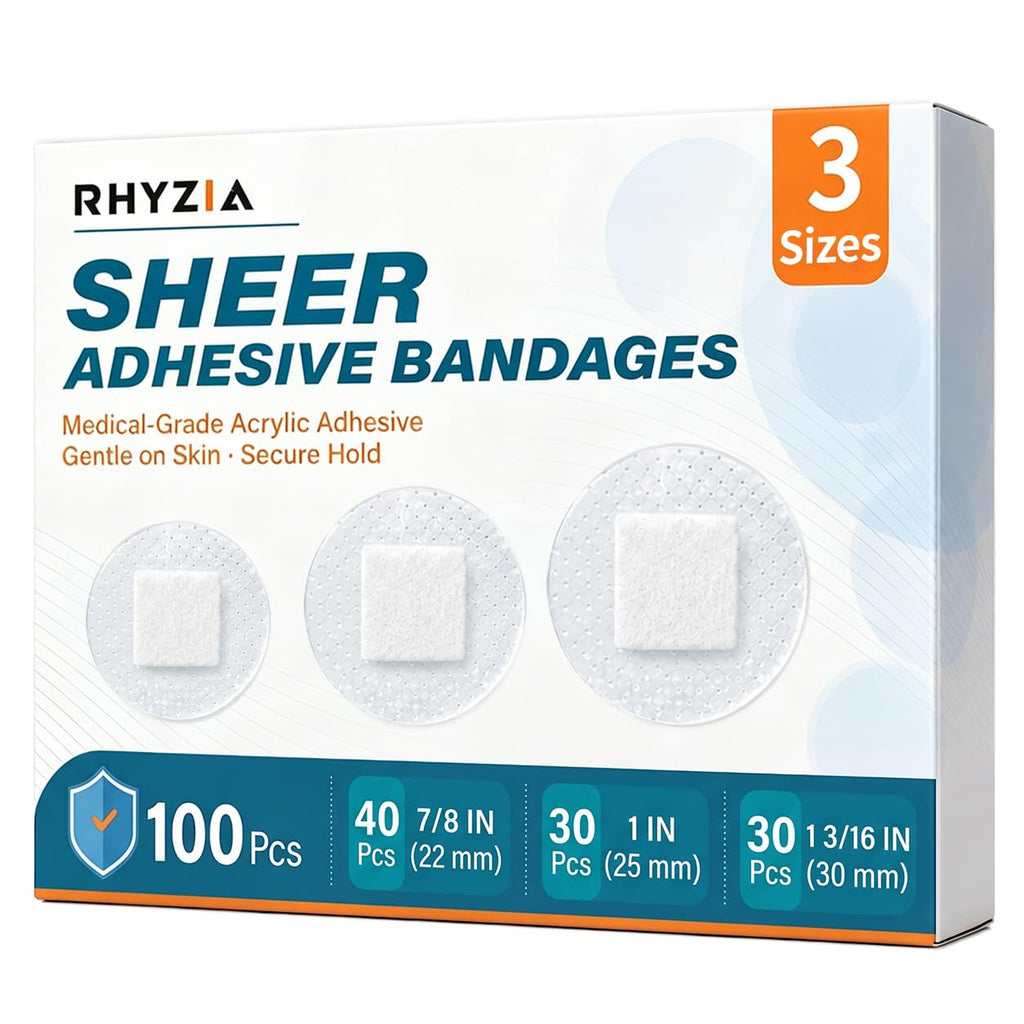3 Sizes Clear Small Round Bandages, 100 Count, Secure Hold