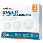 3 Sizes Clear Small Round Bandages, 100 Count, Secure Hold