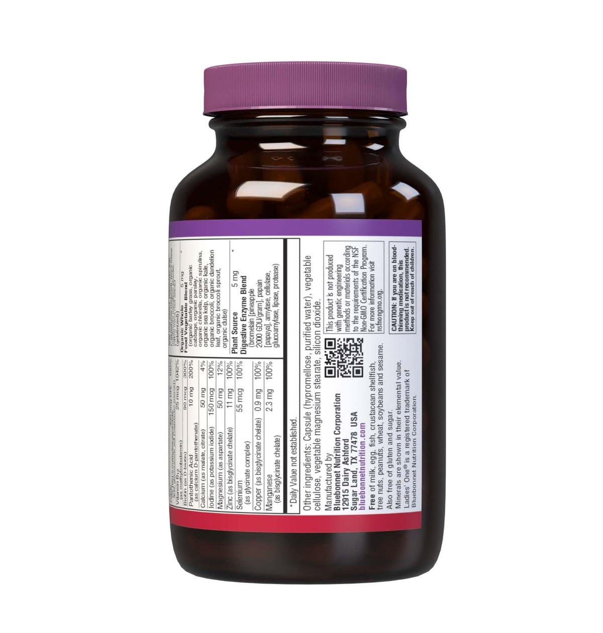 BlueBonnet Nutrition Ladies ONE 40+ Whole Food Multiple, 60 Capsules