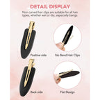 Amizo 6 Pcs Creaseless Hair Clips and 6 Pcs Triangle Powder Puffs for Women | Beauty Makeup Set，No Crease Design, No Bend,Loose Powder,Smooth Makeup Application and No-Dent Hair Styling