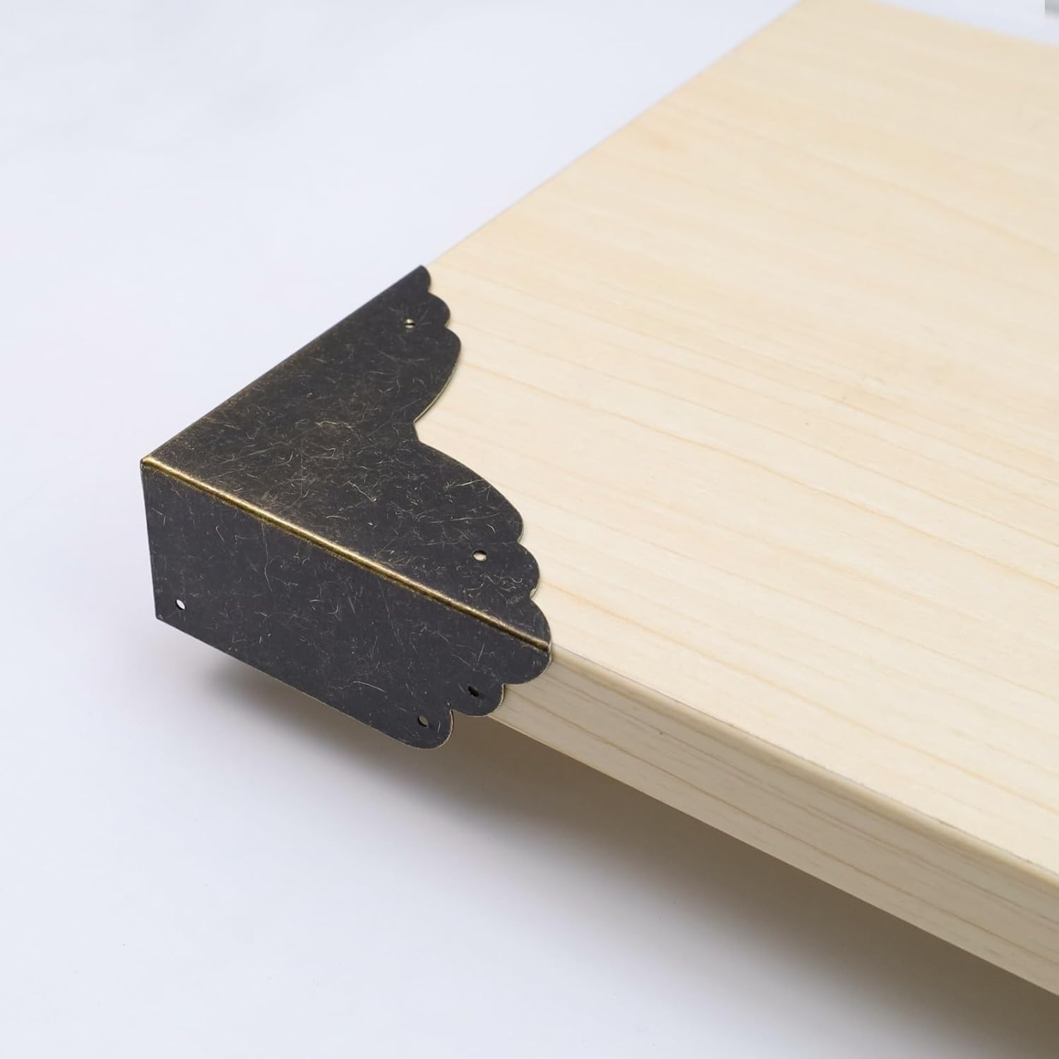 Buy now Mcredy Corner Protectors for Furniture,4 Pack Table Corner Protectors Metal Bronze Box Corners Decorative 2.8x2.8x1.2(LxWxH),Side Length 2.8" at indiglob india