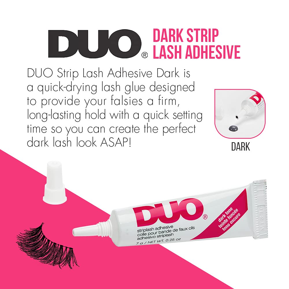 DUO Eyelash Glue, Dark Tone, Lash Adhesive for Strip Lashes, 0.25 oz 2 Pack | Waterproof & Long-Lasting Lash Glue, Secure Hold, Formaldehyde and Latex Free, Made in the USA